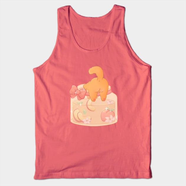 Peach Jam Cat Tank Top by LenasScribbles